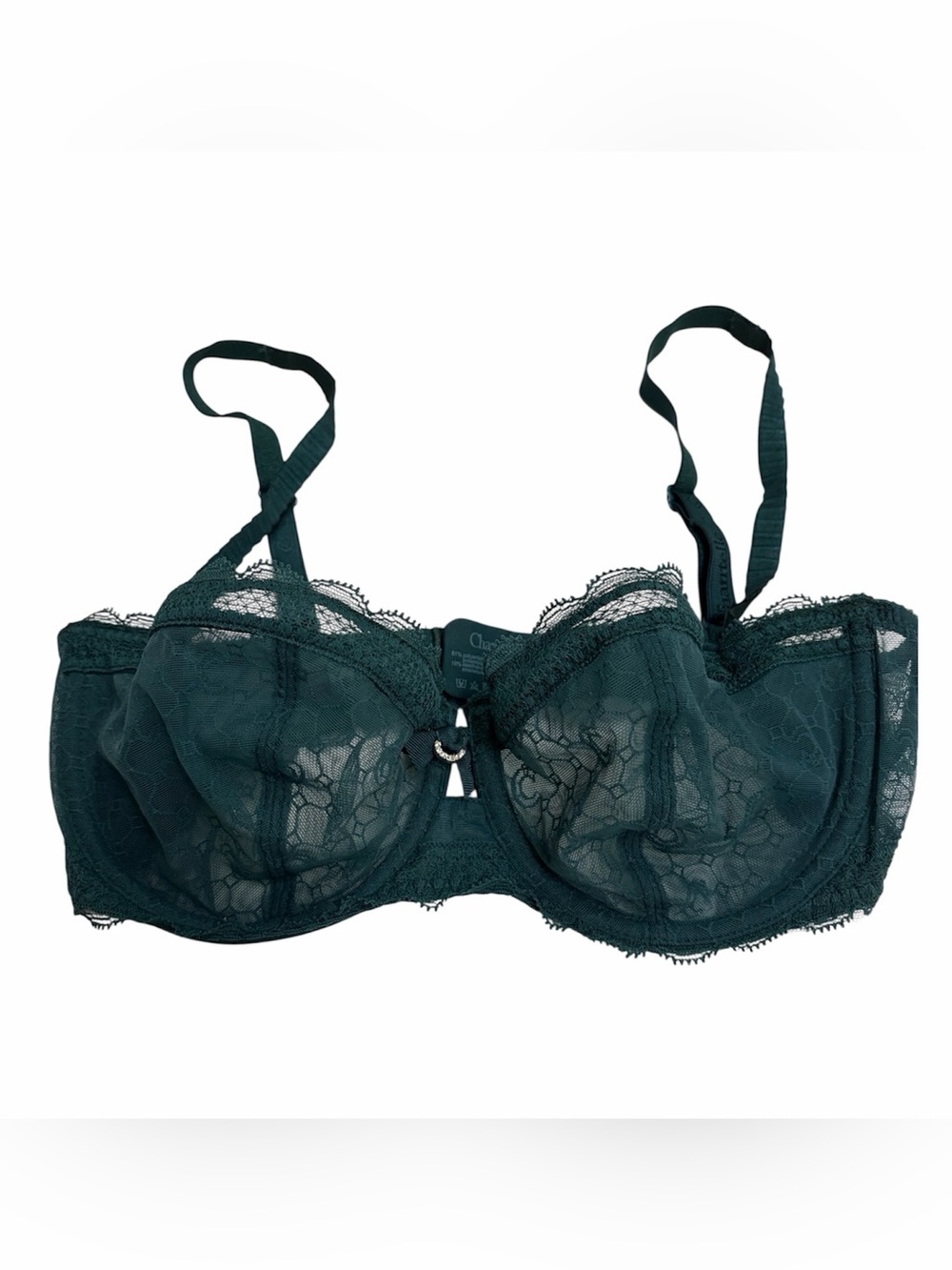 Chantelle 3645 Underwire Unlined Emerald Green Lace Demi Bra Charm size 34D